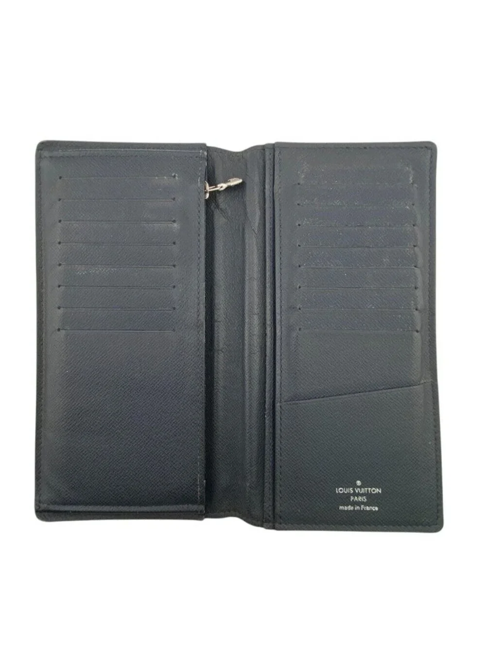 Louis Vuitton Taiga Portefeuille Brazza Bifold Wallet Leather Black